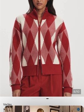 Varley Karina Jacquard Zip Up Sweater - Size Medium - NWT